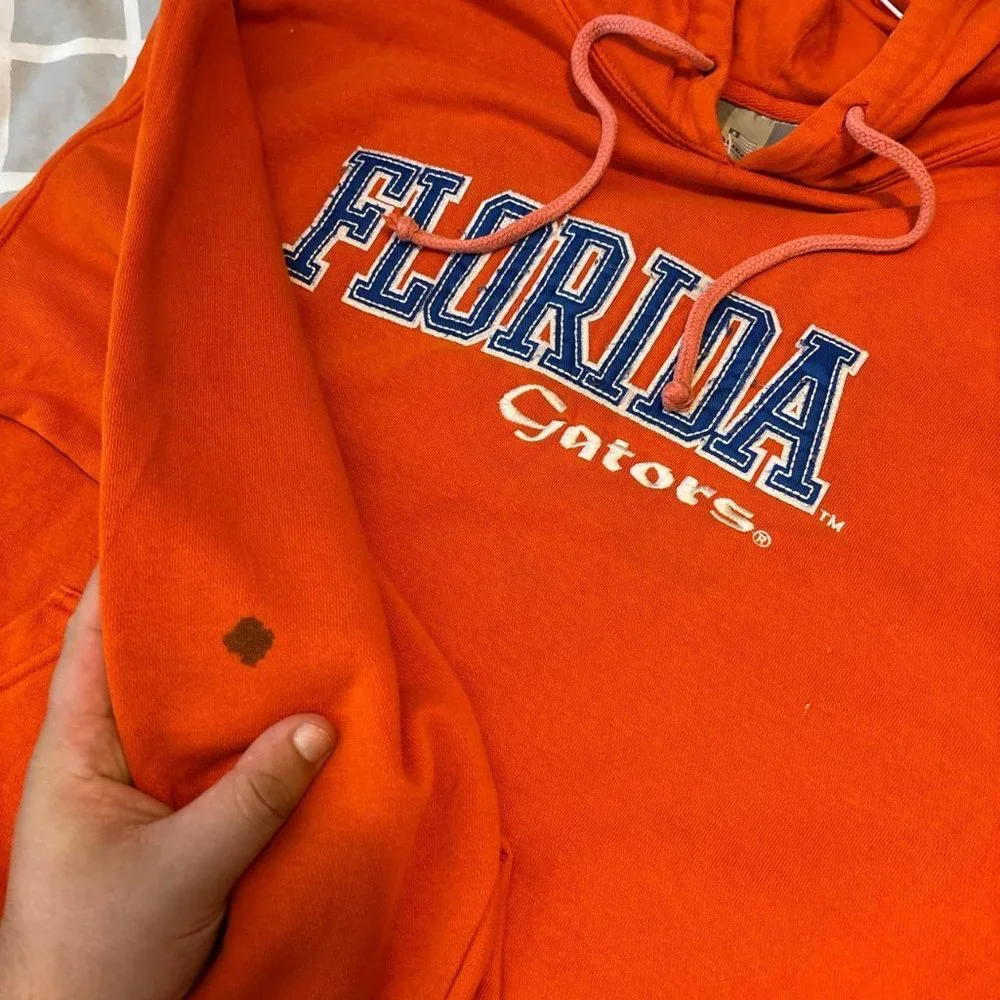 Vintage 1990s Florida gators orange embroidered hoodie large - Picture 4 of 4